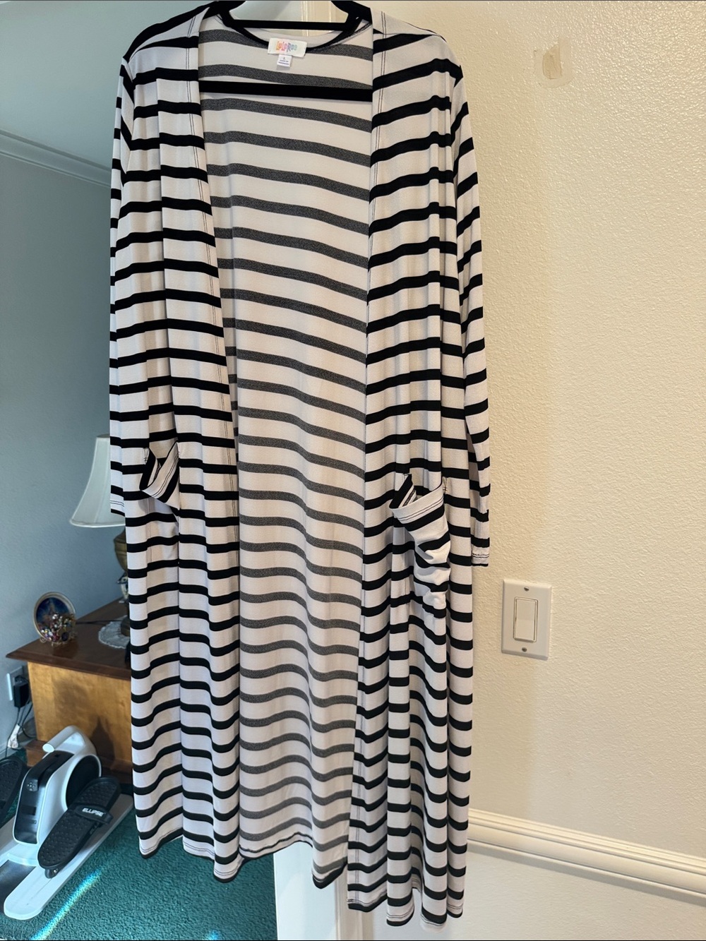 LuLaRoe Black & White Striped Cardigan